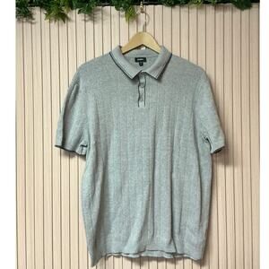 Express Men’s Sweater Polo Light Green Size XL